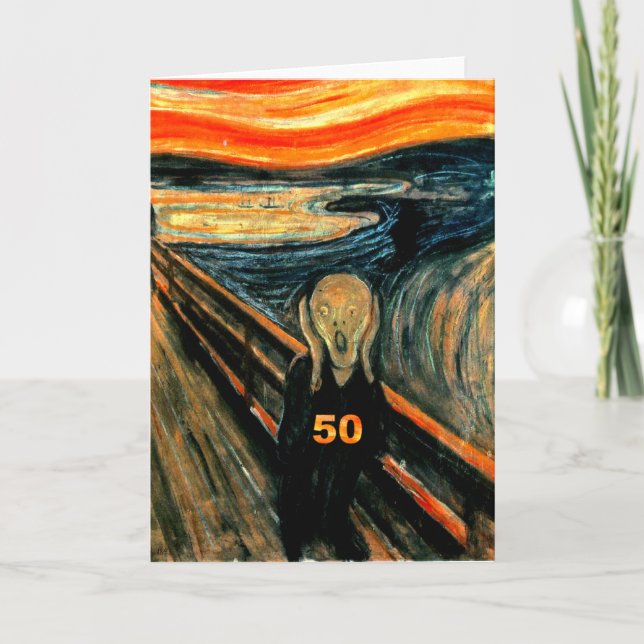 Carte Cadeaux 50e Anniversaire, Le cri 50! (Devant)