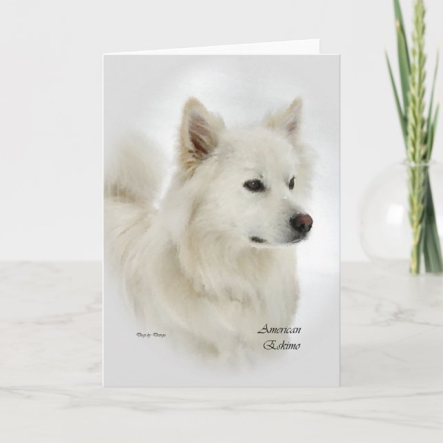 Carte Cadeaux américains d'art de chien esquimau (Devant)