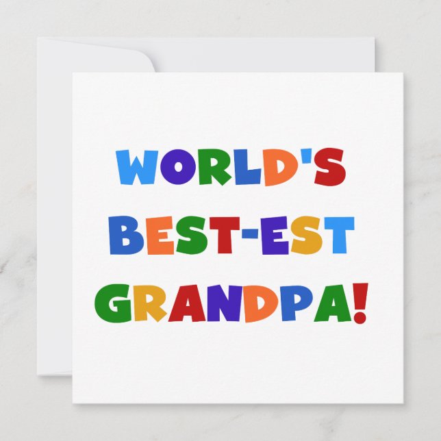 Carte Cadeaux aux couleurs vives du meilleur grand-père  (Devant)