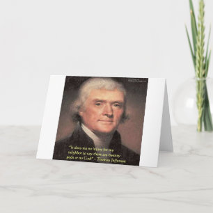 Carte Cadeaux avec citation de Thomas Jefferson "Religio