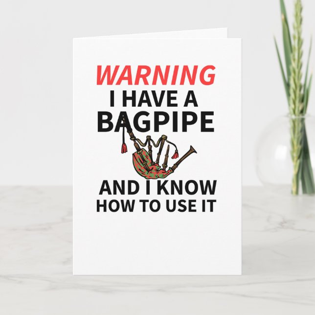 Carte Cadeaux Bagpipe | Bagpiper Scottish Bagpipe Lover (Devant)