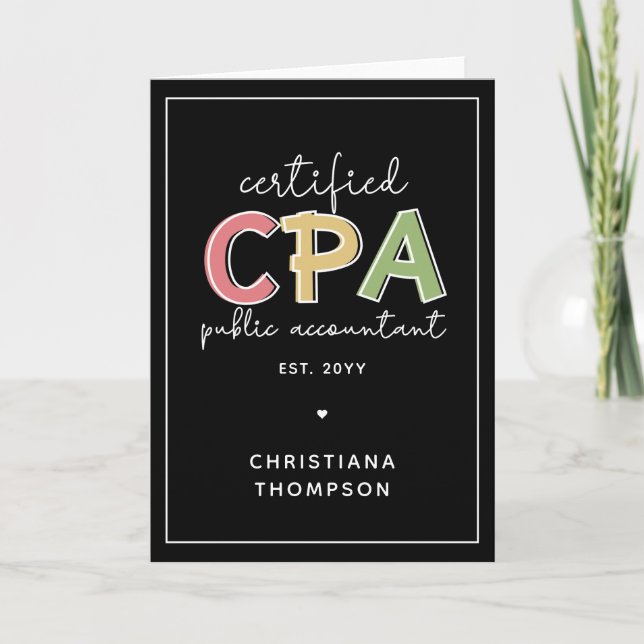 Carte Cadeaux comptables publics certifiés CPA personnal (Devant)
