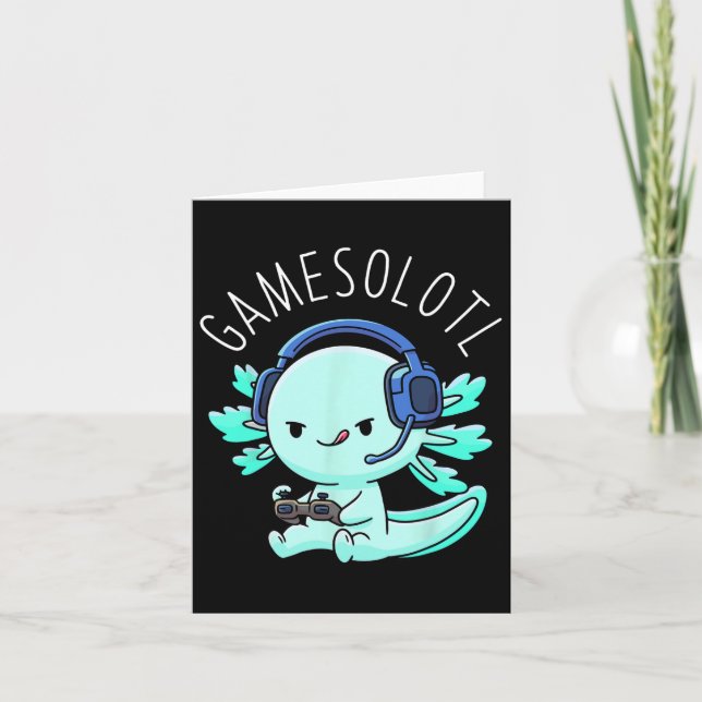 Carte Cadeaux d'animé de joueur d'Axolotl Mignons Garçon (Devant)