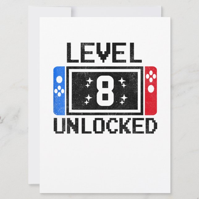 Carte Cadeaux de 8 ans Niveau 8e Jeu vidéo pour garçon d (Devant)