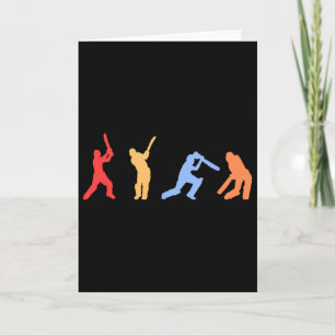 Carte Cadeaux de cricket - Joueur de cricket Couleurs Ré