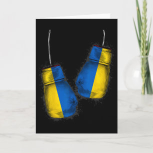 Carte Cadeaux de fans de boxeurs ukrainiens Drapeau Gant