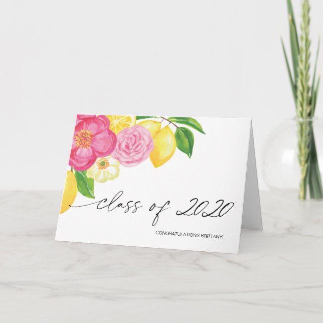 Carte Cadeaux de fin d'études secondaires Collège Floral (Devant)