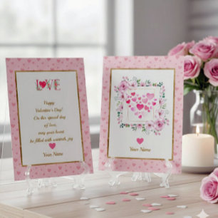 Carte Cadeaux de la Saint-Valentin Cœurs Floraux de Rose
