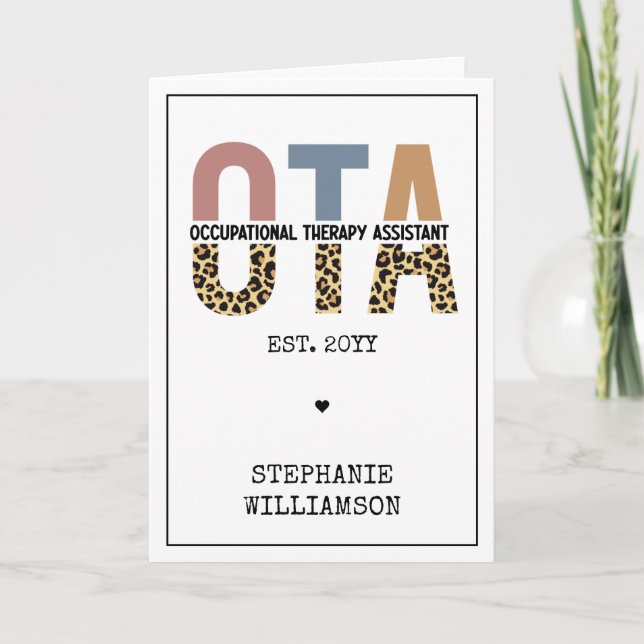 Carte Cadeaux de l'assistant d'ergothérapie OTA personna (Devant)