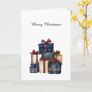 Carte Cadeaux de Noël de pays de crème bleue rouge