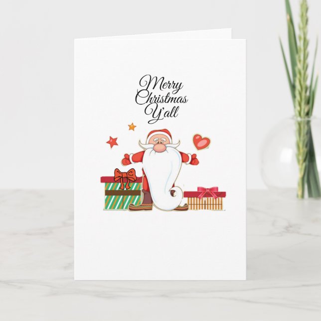 Carte Cadeaux de Noël drôles avec le Père Noël sudiste (Devant)