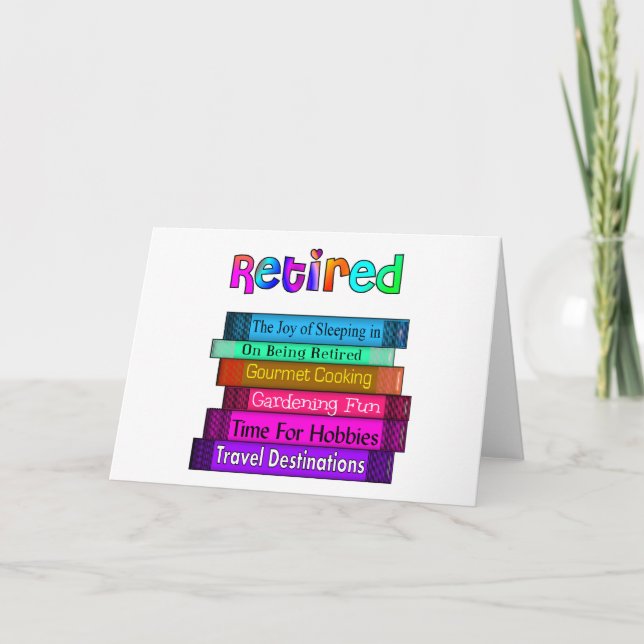 Carte Cadeaux de retraite empilement unique de livres Co (Devant)