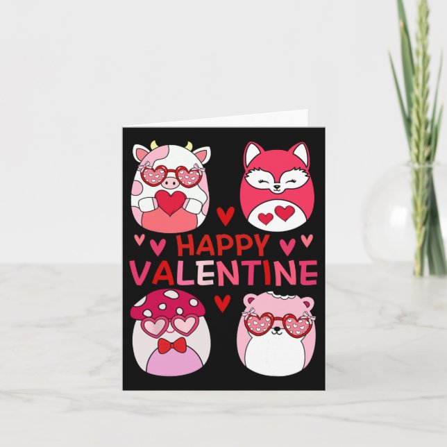Carte Cadeaux de Saint-Valentin heureux Squish Squad pou (Devant)