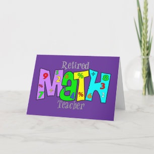 Carte Cadeaux d'enseignant en mathématiques à la retrait