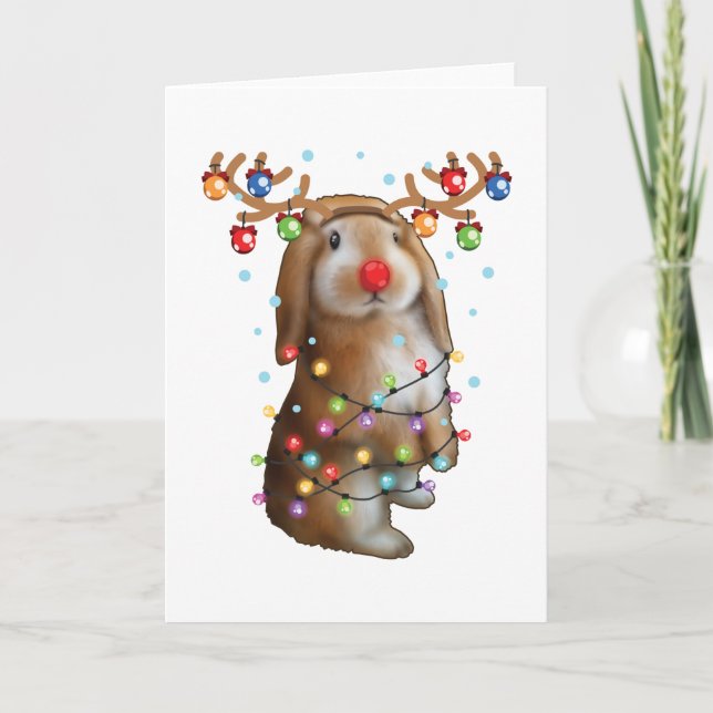 Carte Cadeaux drôles de Noël et de vacances de lapin de  (Devant)