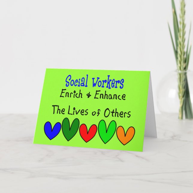 Carte Cadeaux d'un travailleur social (Devant)