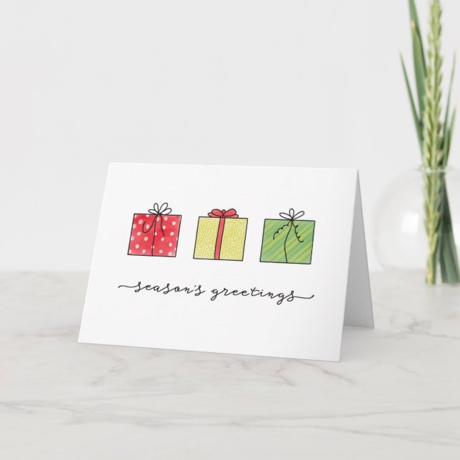 Carte Cadeaux Joyeuses Fêtes Aquarelle Tirée À La  (Devant)
