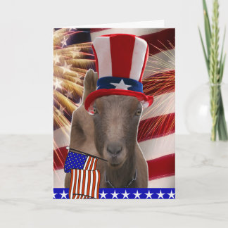 Carte CADEAUX PATRIOTIQUES de CHÈVRE 4 juillet