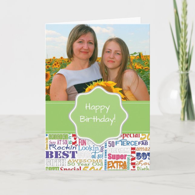 Carte Cadeaux Uniques Et Spéciaux 50e Anniversaire (Devant)