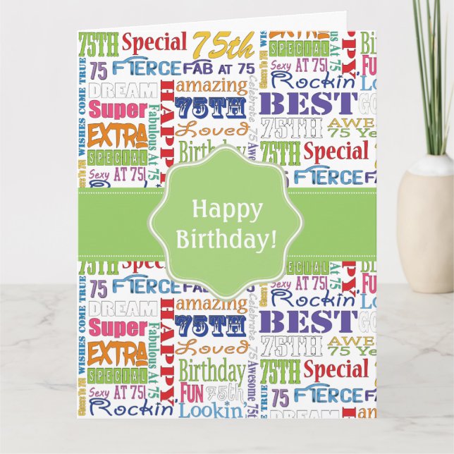 Carte Cadeaux Uniques Et Spéciaux 75e Anniversaire (Devant)