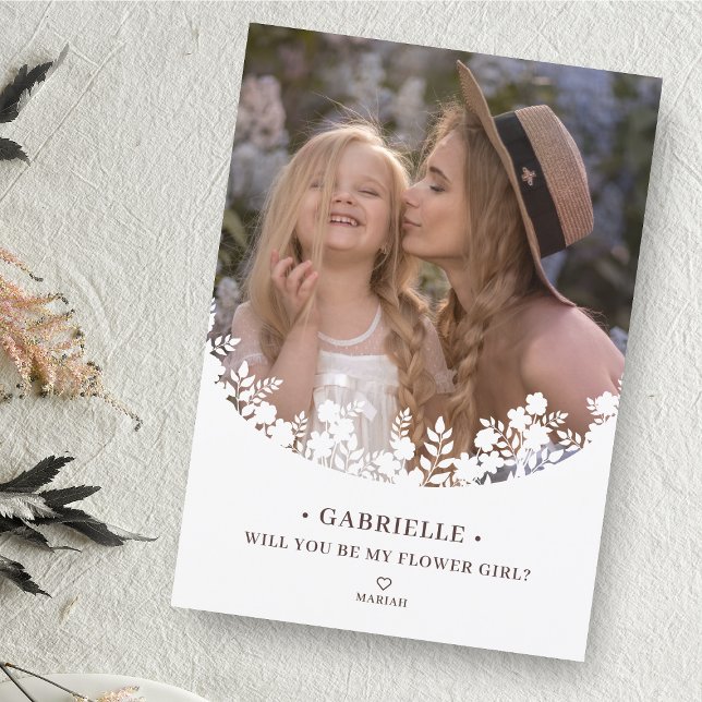 Carte Cadre botanique Demoiselle d'honneur Fille aux fle (Créateur téléchargé)