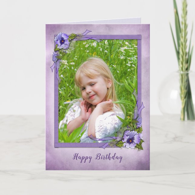Carte Cadre de photo de pensée pour l'anniversaire (Devant)