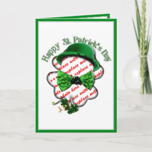 Carte Cadre feuille de trèfle de la Saint-Patrick avec a
