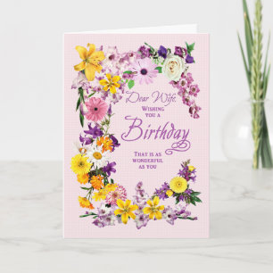 Carte cadre Fleur d'anniversaire