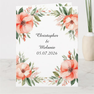 Carte Cadre floral à l'aquarelle élégant
