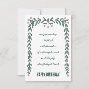 Carte Cadre Floral Inspiration Mindful Joyeux Anniversai