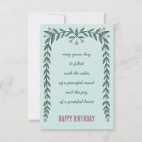 Cadre Floral Inspiration Mindful Joyeux Anniversai