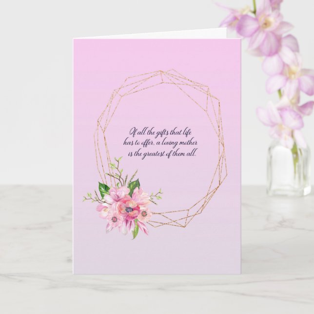 Carte Cadre ovale doré pour la fête des mères (Orchidée)