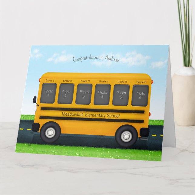 Carte Cadre Photo Bus Scolaire 6 Souvenirs d'Enfance Per (Devant)