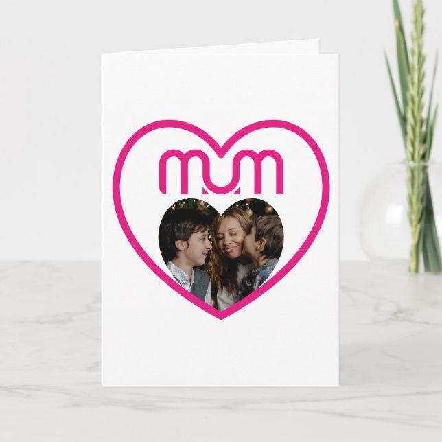 Carte Cadre photo d'amour de MAMAN rose (Devant)