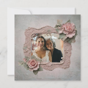 Carte Cadre photo de la grand-mère rose bossée