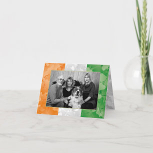 Carte Cadre photo du drapeau irlandais aux shamrocks pou