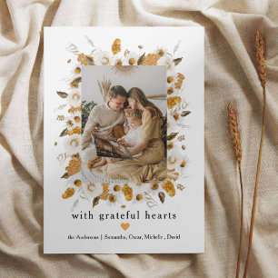 Carte Cadre photo floral d'automne   Thanksgiving