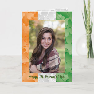 Carte Cadre photo trèfles drapeau irlandais Saint-Patric