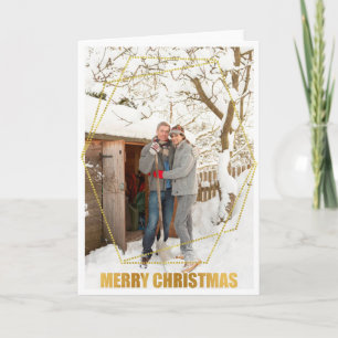 Carte Cadres d'or Joyeux Noël Photo personnalisée