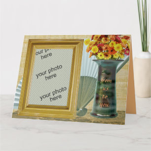 Carte Cadres photo personnalisables Vase de ventilateur 