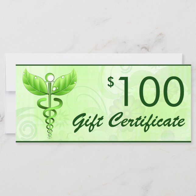 Carte Caduceus Alternative Medicine 100 $ Bon cadeau (Devant)