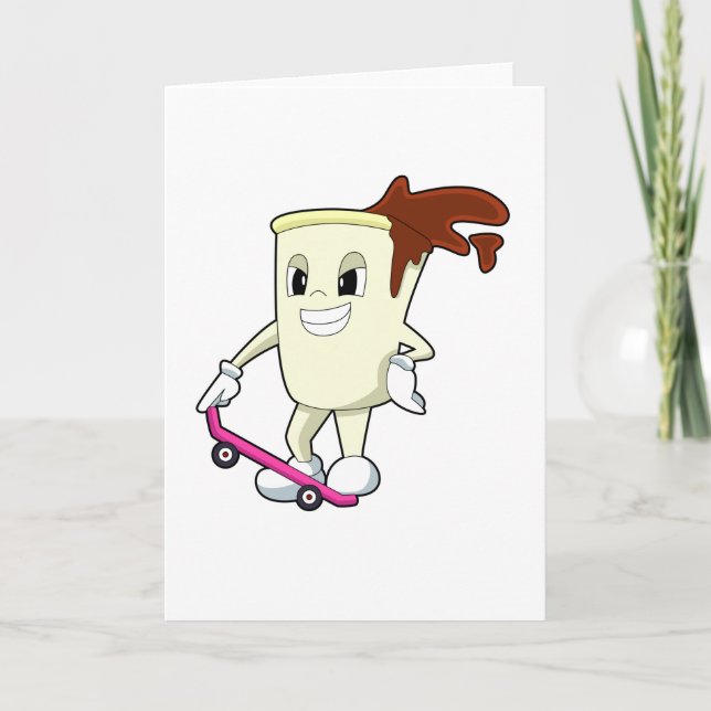 Carte Café comme skater avec skateboard (Devant)