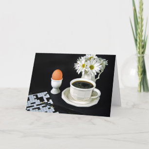 Carte Café d'anniversaire et casse-tête de mot croisé