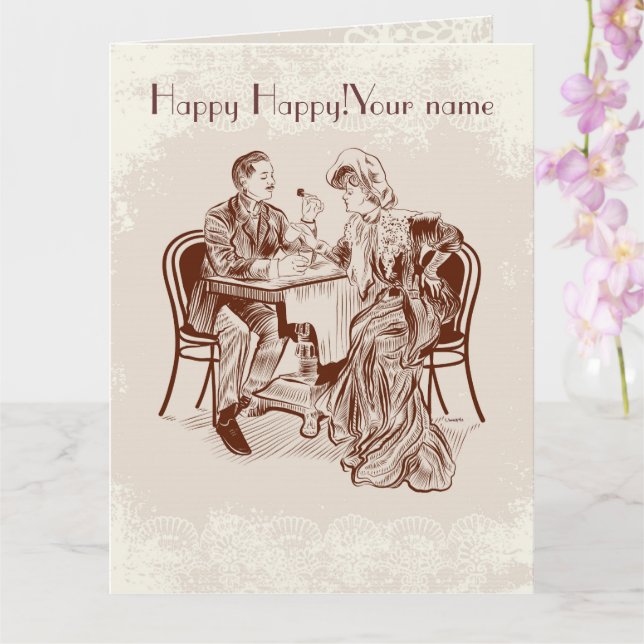 Carte café et amour (Orchidée)