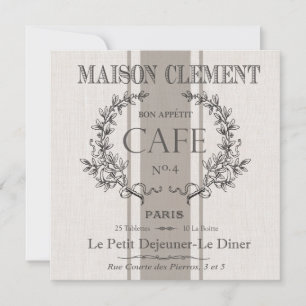 Carte café français vintage
