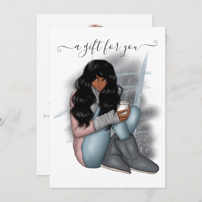 Carte Café Girl (Devant / Derrière)