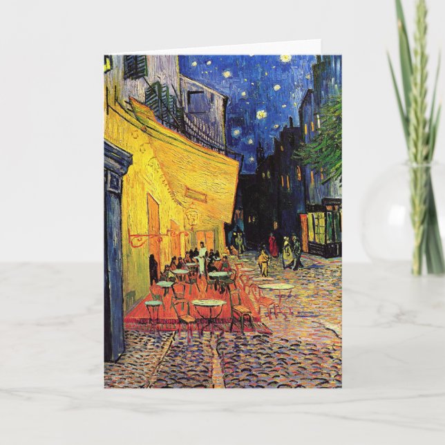 Carte Café Terrasse à la nuit par Vincent van Gogh (Devant)