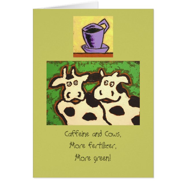 carte caféinée drôle II de vaches (Devant)