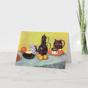 Carte Cafetière en émail bleu par Vincent van Gogh