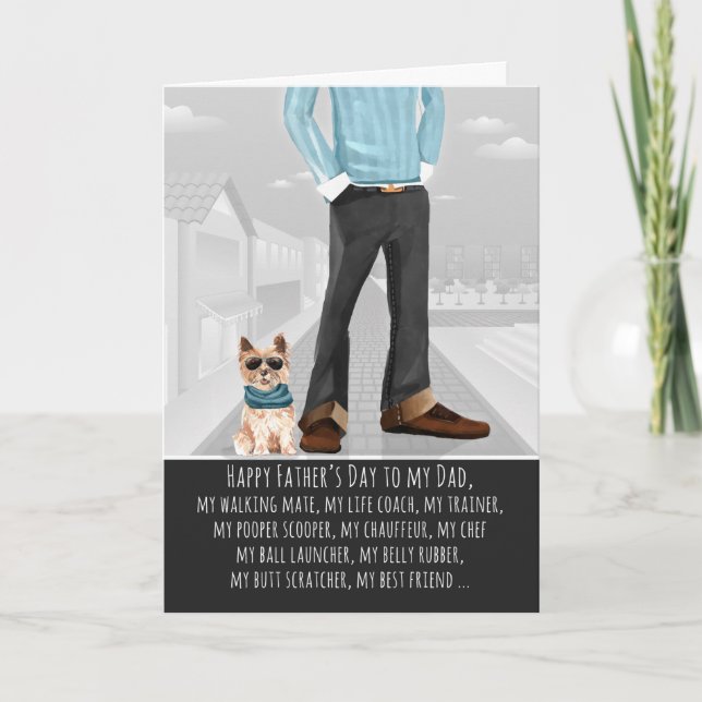 Carte Cairn Terrier de la Fête des pères des chiens (Devant)